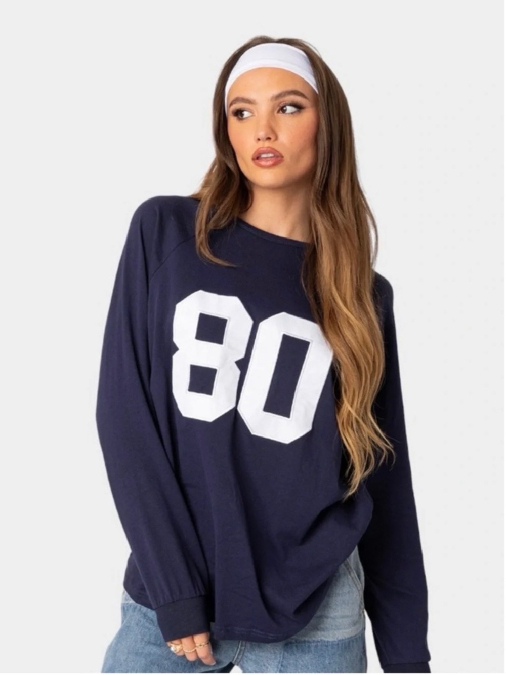 Edikted 80 Navy Oversized Tee